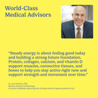 Quote card showing headline World-Class Medical Advisors and quote that steady energy supports muscles and bones